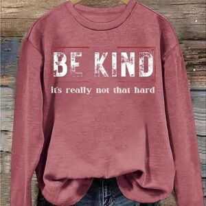 Pink Heather Rose Be Kind long sleeved tee NIB ***READ
